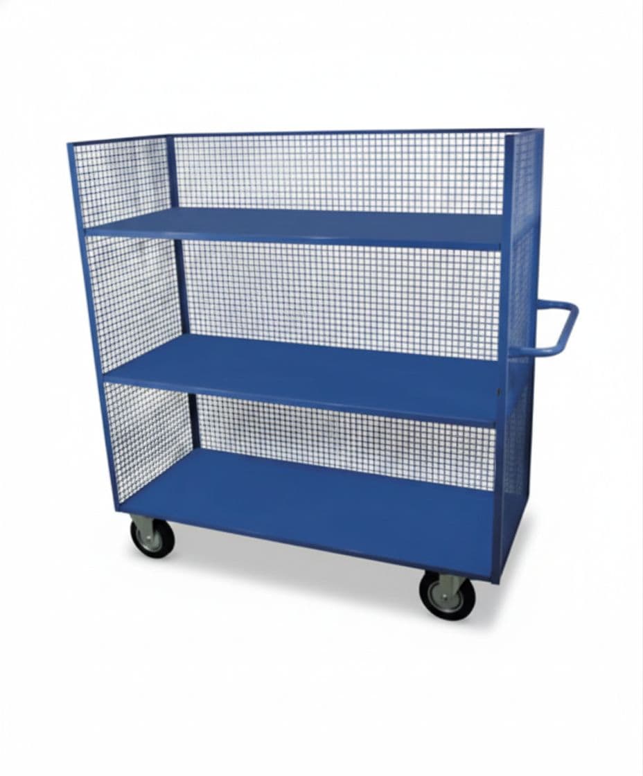 Carro para picking un lateral y ambos frentes con malla de alambre - Image 1